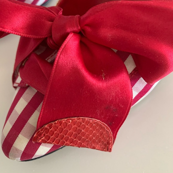 DOLCE & GABBANA Shoes Red Checkered with Bow size 37 - Picture 5 of 14